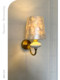 French-Style Creative Shell-Shaped All-Copper Ceramic Wall Lamp, American Retro Bedroom Living Room Entrance Wall Lamp, Mediterranean Bedroom Lamp