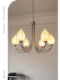 Light French-Style Creative Silk Bud Chandelier, High-End Sand Nickel Color Chandelier, Light Luxury Decorative Lighting for Living Room, Bedroom, and Dining Room