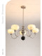 French-Style Vintage Creative Shell Chandelier in High-End Sand Nickel Color for Living Room, Bedroom, and Dining Room, Light Luxury American Cream Style