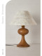 French-Style Vintage Creative Shell-Shaped Walnut-Colored Table Lamp for Bedroom, Study, Living Room, Cream-Style Ambiance Table Lamp