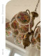 Dige French-Style Retro Painted Rose Pearl Chandelier Bedroom Dining Room Chandelier Creative Floral Designer Lighting Fixtures
