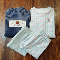 Special price in collar thickened sea turtle love Winter thermal cotton lingerie suit Childrens home Clothing Boy Girl Autumn Clothes