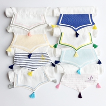 Navy Wind Stripe Four Layers Of Gauze Children Sweat Scarves Sweat Scarves Baby sweat scarves Baby Stream Su shall be pure cotton padded back towels