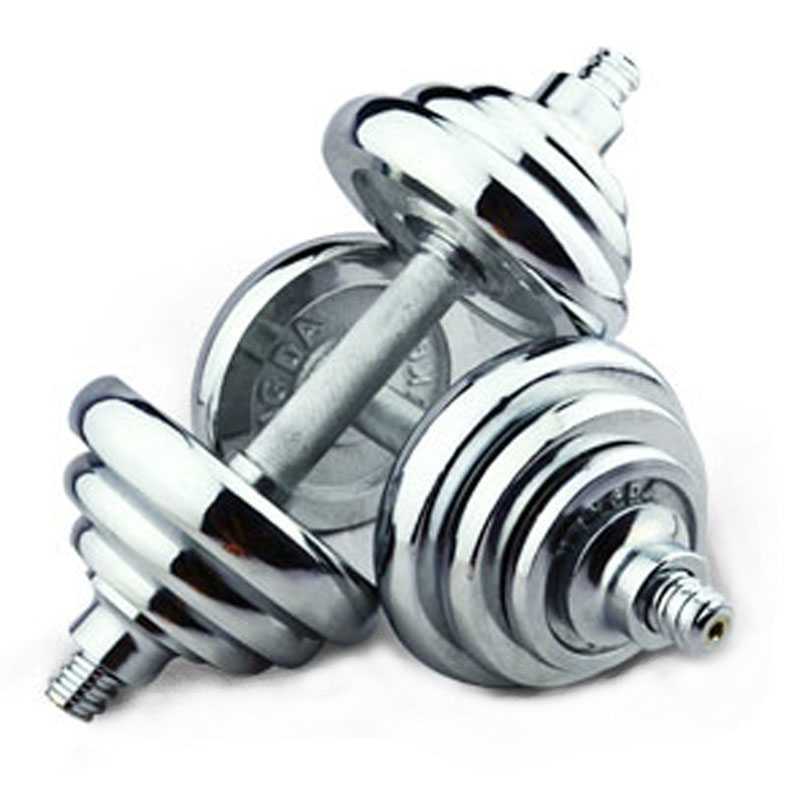 Screw jujube nuclear power plated dumbbell male fitness household 20kg 30kg 40 arm muscle barbell set combination pure steel