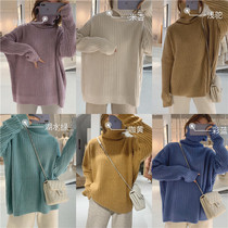 Resurrection vintage sweater female 2019 new Korean version of high quality loose long sleeve turtleneck solid color sweater