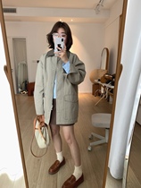 Zhou Mumu Apit Vintage Retro-style Collar Poche Tooling Casual Day department Long style Loose With Slim Windcoat Jacket Spring