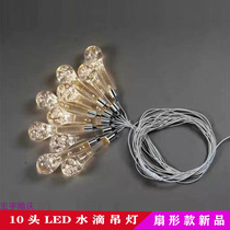 New wedding props 10 head LED water drop chandelier hanging light acrylic ceiling decorative light wedding stage layout