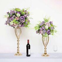 Wedding props table flower vase European gold iron flower master table flower stand sign-in table decorative ornaments