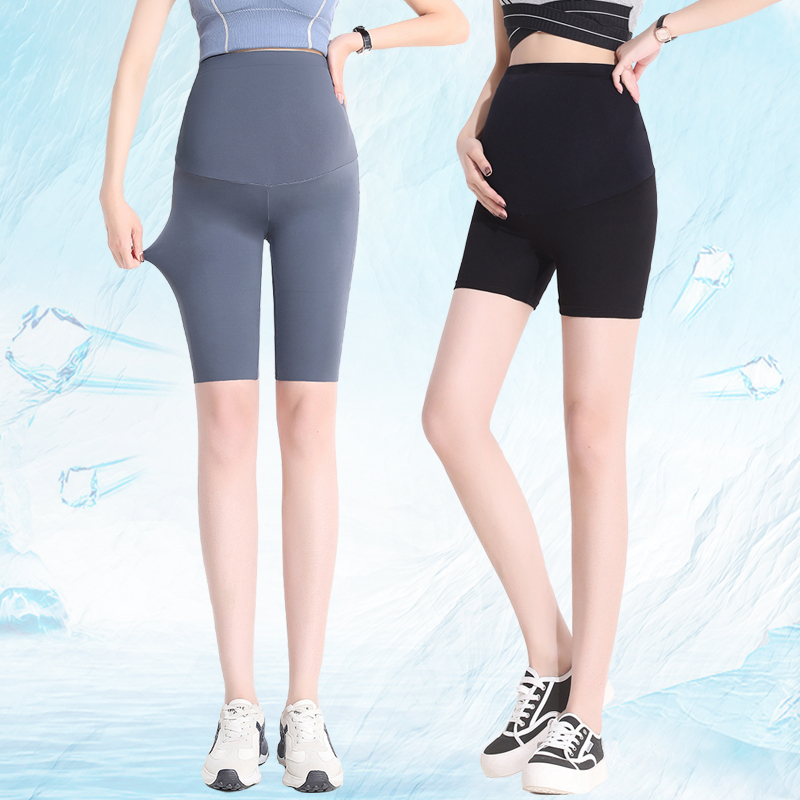 Pregnancy Isis pregnant woman Safety pants shorts outside wearing air sensation Three-five-70% hit bottom summer thin shark riding pants-Taobao