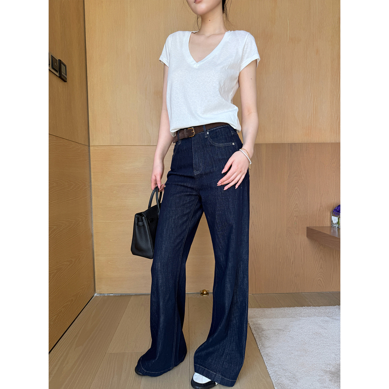 Din Yoxime/'Slimming and Height-Enhancing Magic Pants' Old Money Style Linen Slim High-Waisted Supermodel Jeans