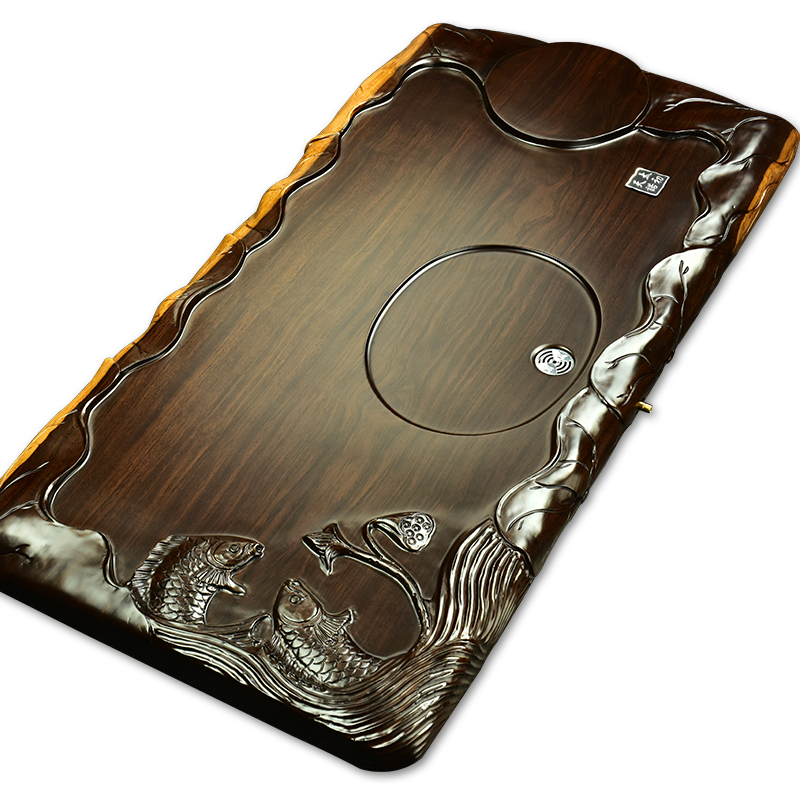 The beginning day, kung fu tea set tea tray was solid wood ebony purple sand tea tea sets tea sea kung fu tea set