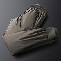 Off-code clearance light luxury winter green down pants for men thickened cold-resistant fashionable simple white duck down sports pants