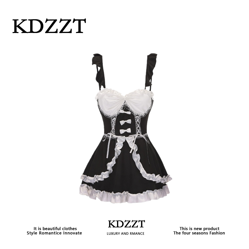 Kdzzt French Design Lingerie 2025 New Sexy Maid Nightdress Uniform Set