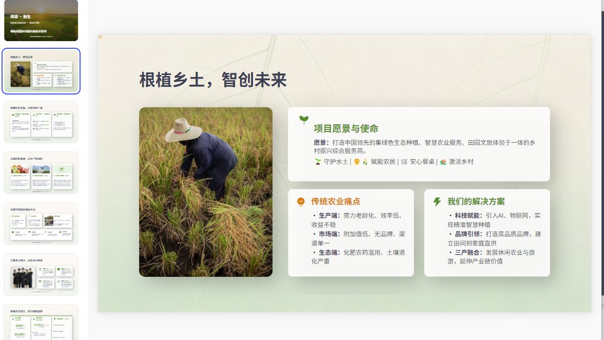 图片[3]-C1138田园风乡村振兴PPT模板 绿色生态农业项目商业计划书汇报模版-简创库网