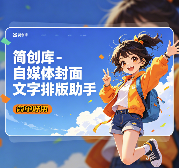 自媒体封面文字排版助手-简创库，专为抖音、小红书打造的封面排版神器-简创库网