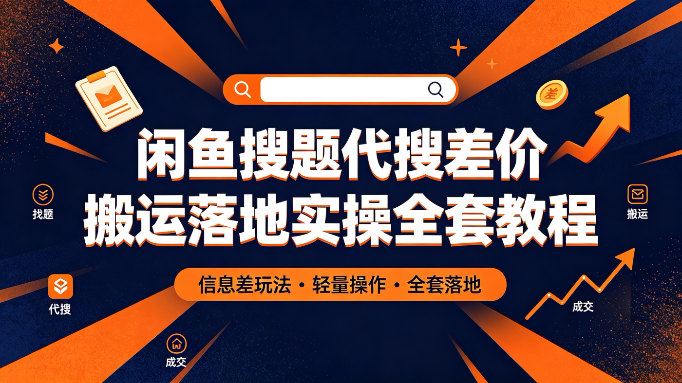 M65795闲鱼搜题代搜差价搬运落地实操手册教程-简创库网