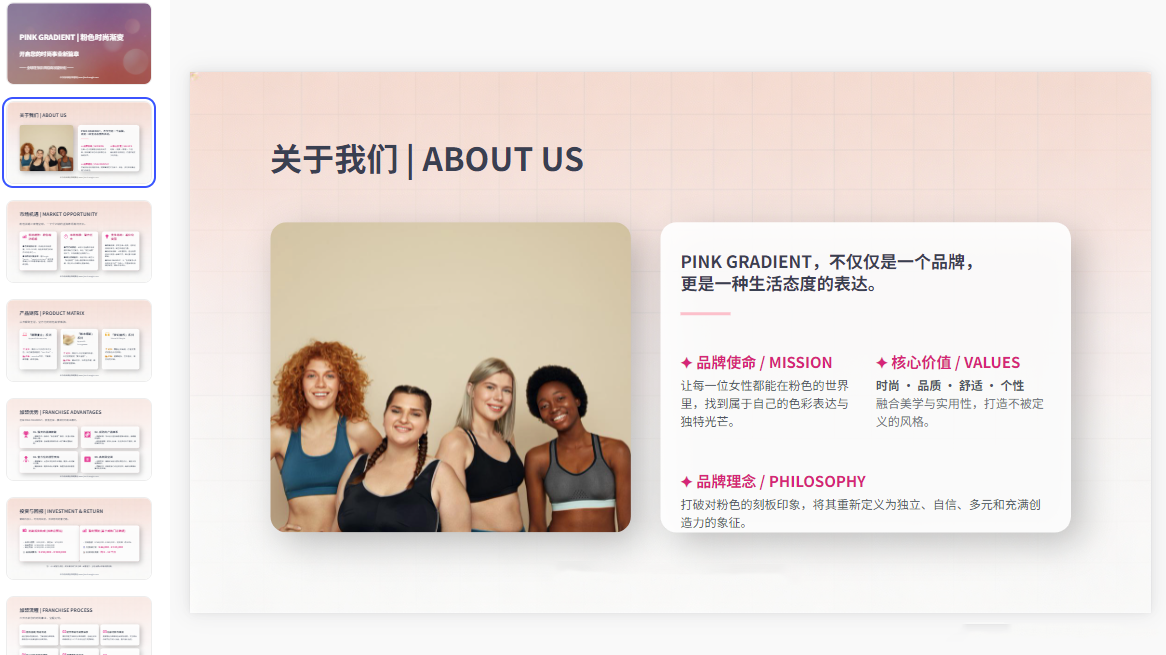 图片[3]-C1144粉色时尚渐变连锁品牌招商加盟计划书PPT模板加盟品牌合作规划完整版模板-简创库网