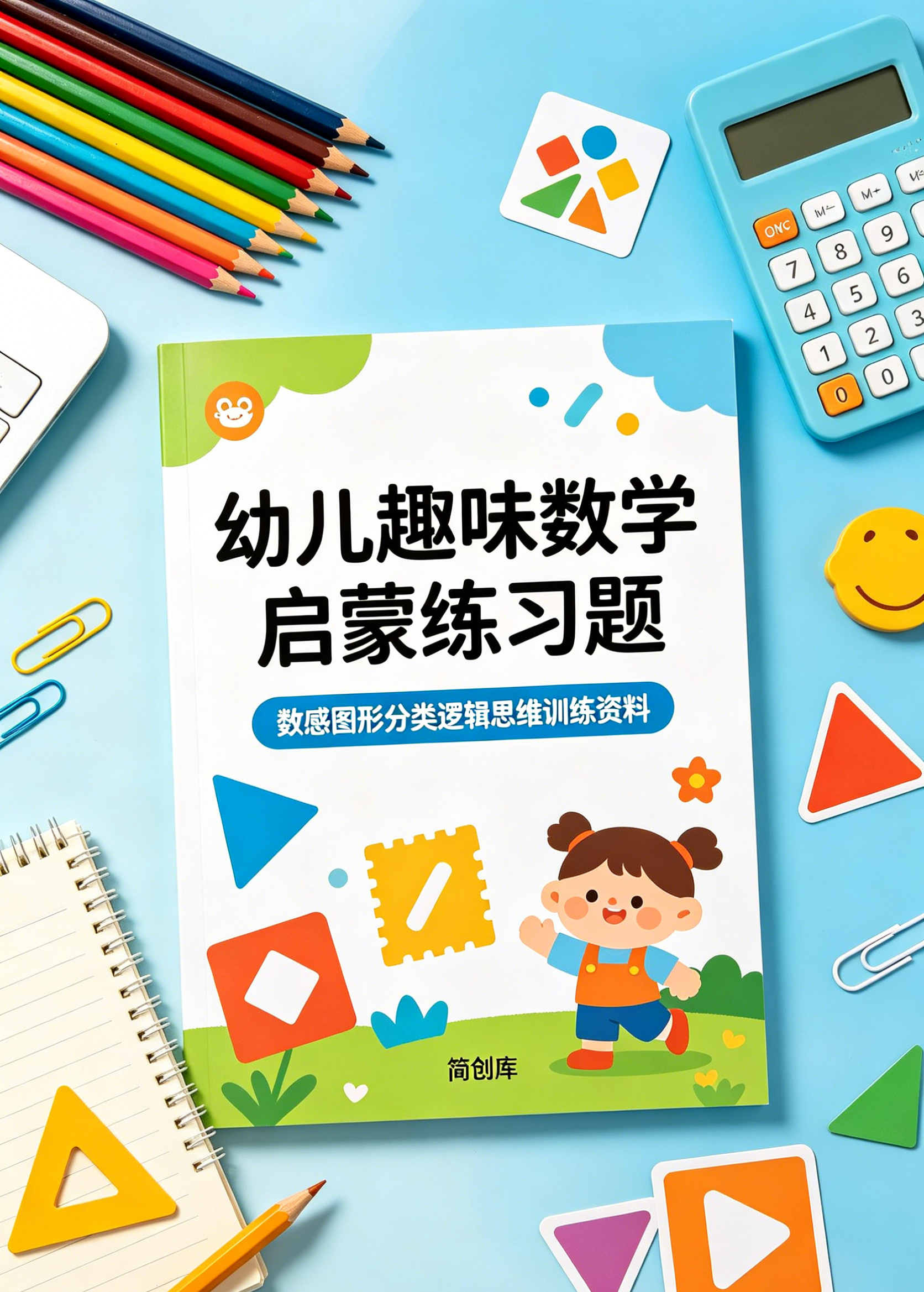 E1112幼儿趣味数学启蒙练习题 数感图形分类逻辑思维训练资料-简创库网