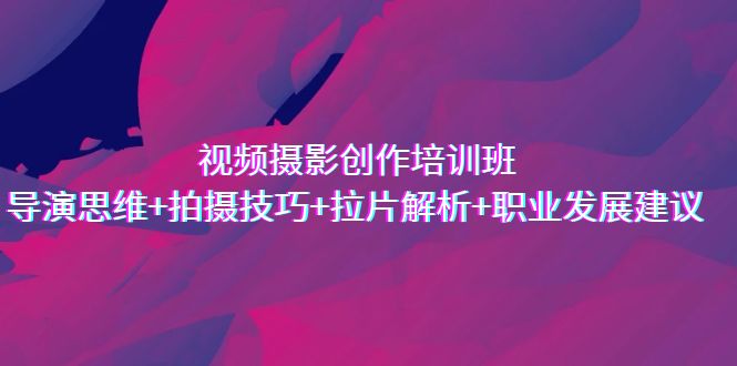 图片[1]-导演拍摄技巧与思维教学：视频摄影创作培训课程-暗冰资源网