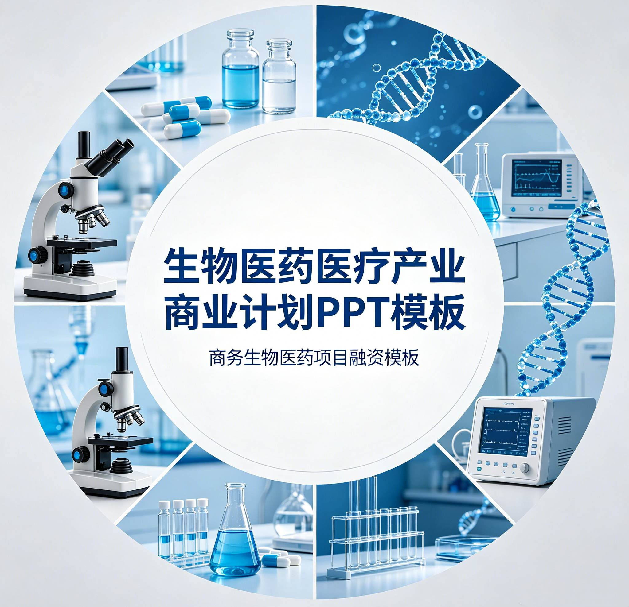 C1148生物医药医疗产业商业计划PPT模板 商务生物医药项目融资模板-简创库网