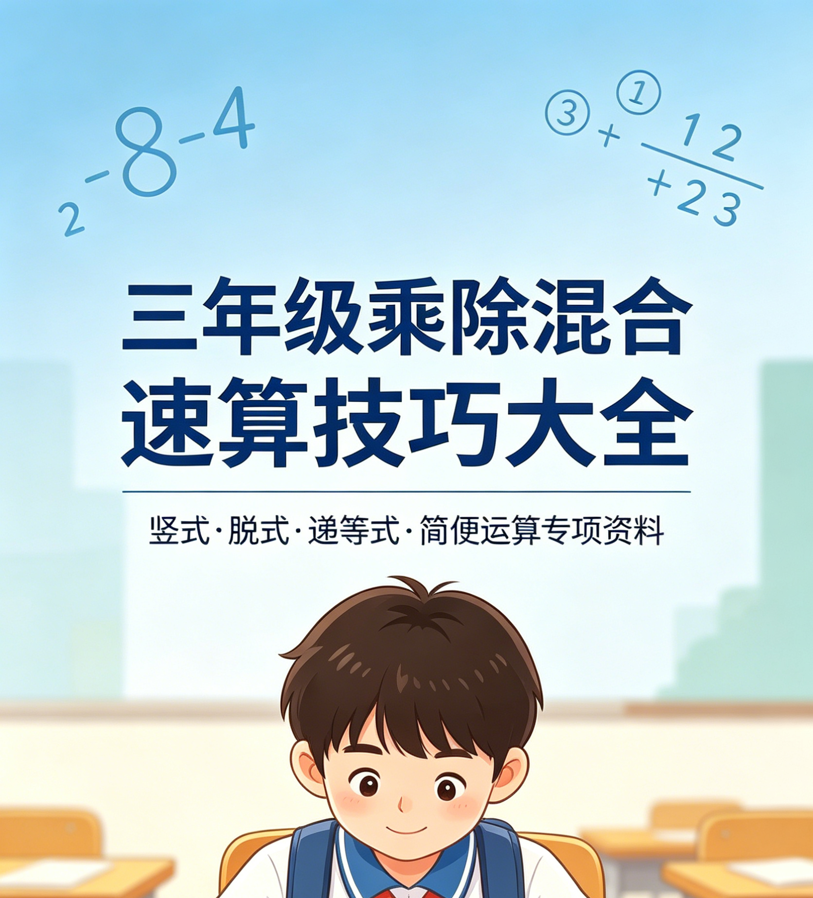 H9873三年级乘除混合速算技巧大全 竖式脱式递等式简便运算专项资料-简创库网