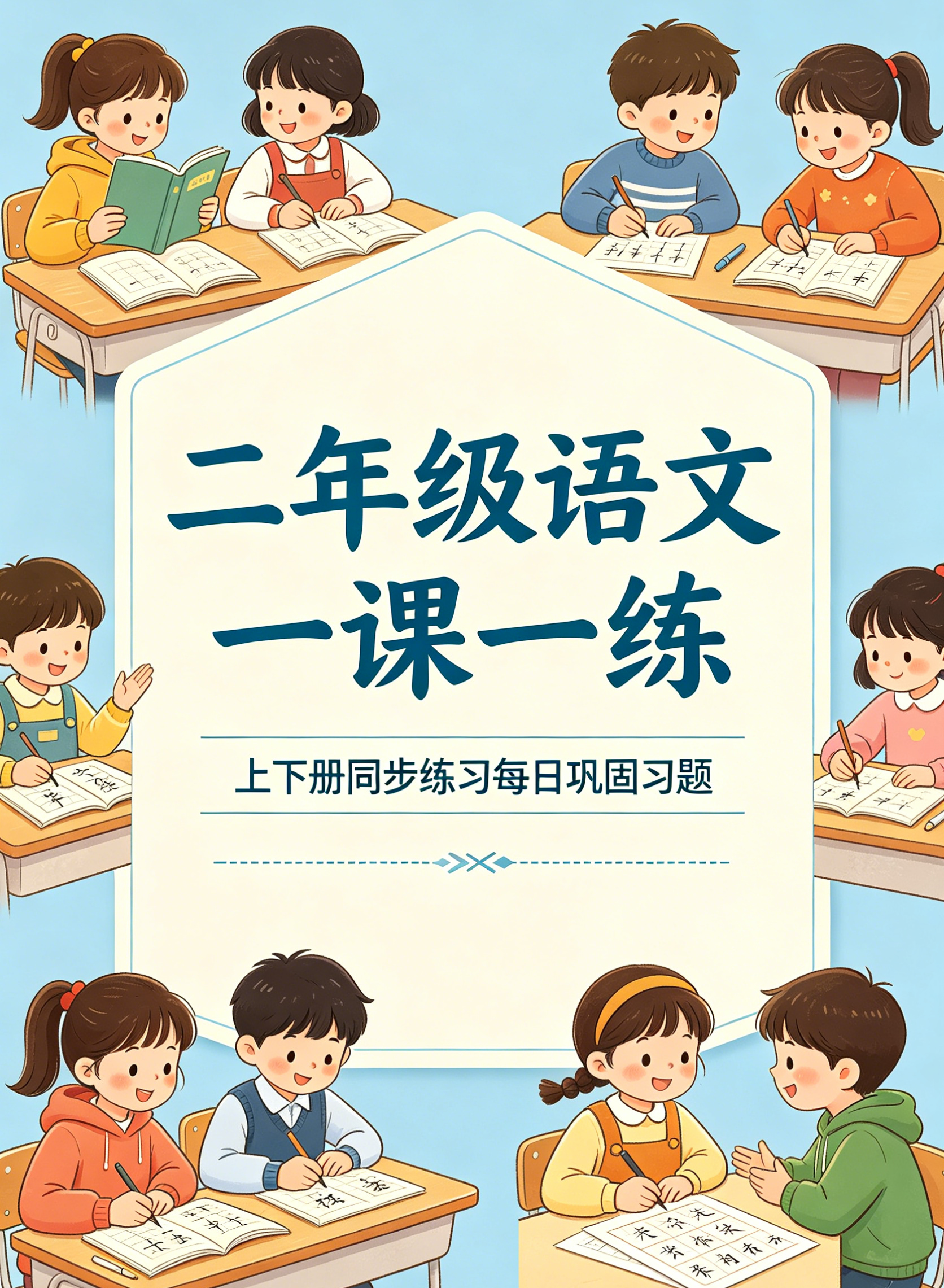 G7452二年级语文一课一练 上下册同步练习每日巩固习题-简创库网