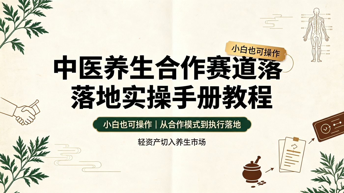 M6581463中医养生合作赛道落地实操手册教程【小白也可操作】-简创库网