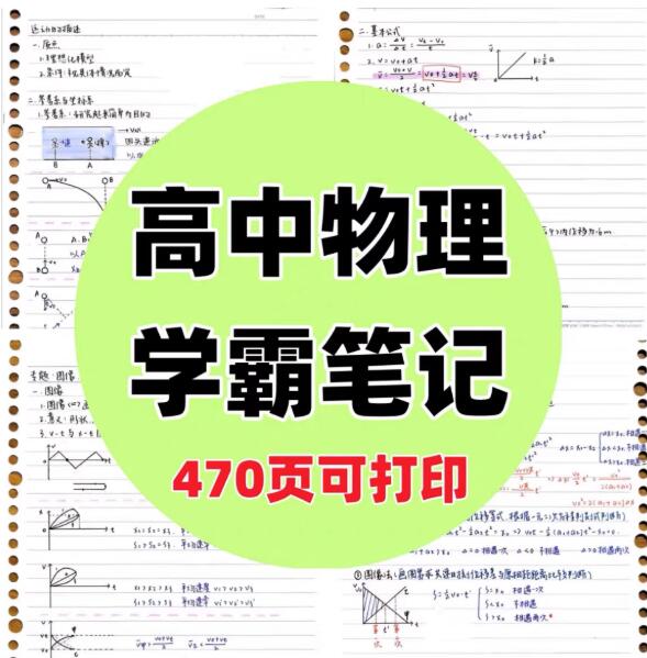 图片[1]-470页高中物理学霸状元笔记-手写常用结论解题技巧方法中复习资料电子版【电商热销906】-暗冰资源网