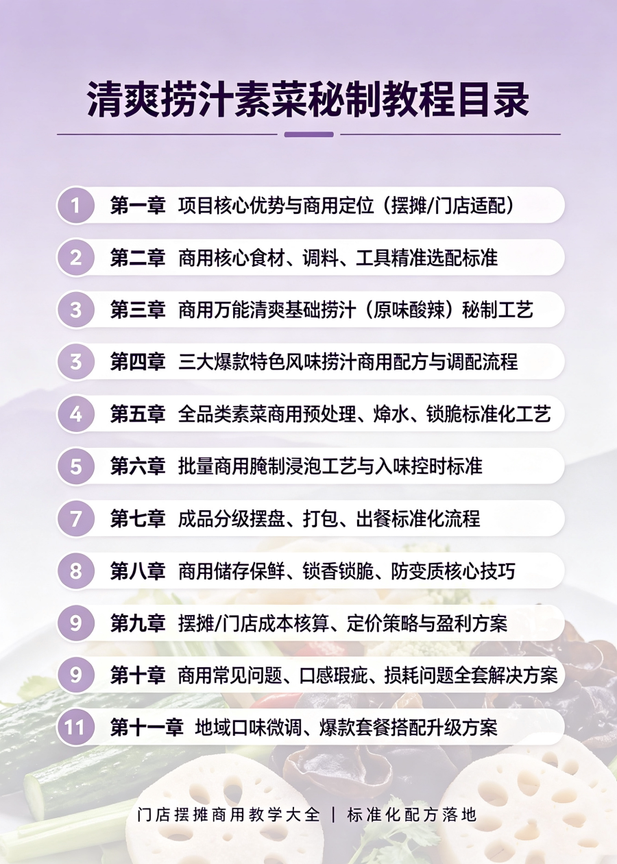 图片[2]-L37980清爽捞汁素菜秘制调配工艺 门店摆摊商用教学大全-简创库网