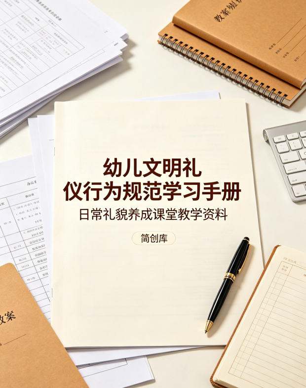 E1110幼儿文明礼仪行为规范学习手册 日常礼貌养成课堂教学资料-简创库网