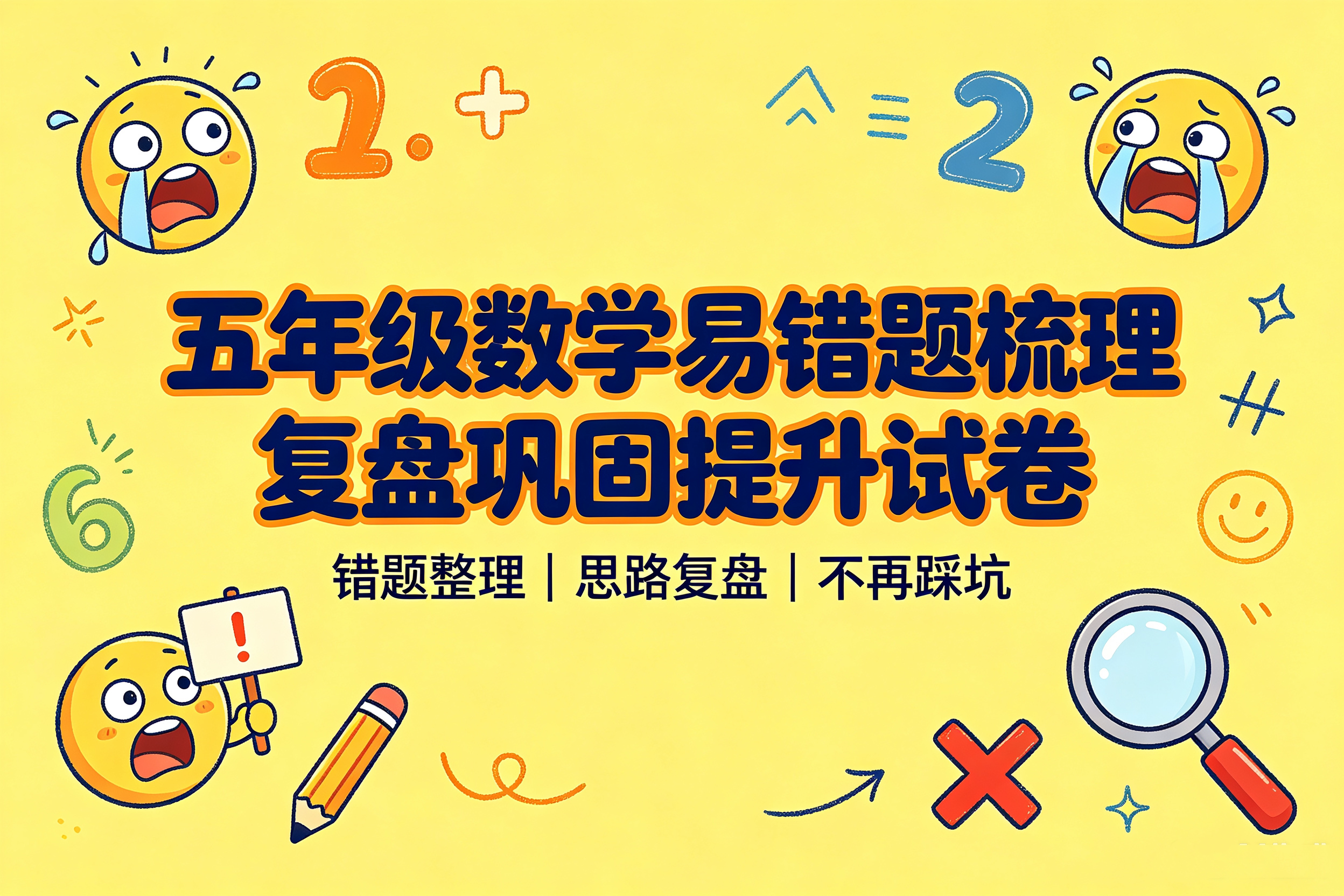 J79369五年级数学易错题梳理复盘巩固提升试卷-简创库网