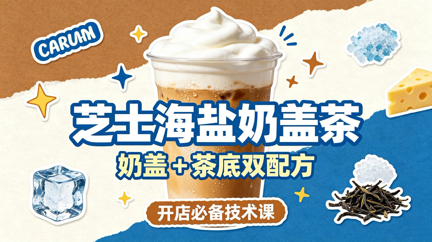 L85964芝士海盐奶盖茶｜奶盖 + 茶底双配方 开店必备技术课-简创库网