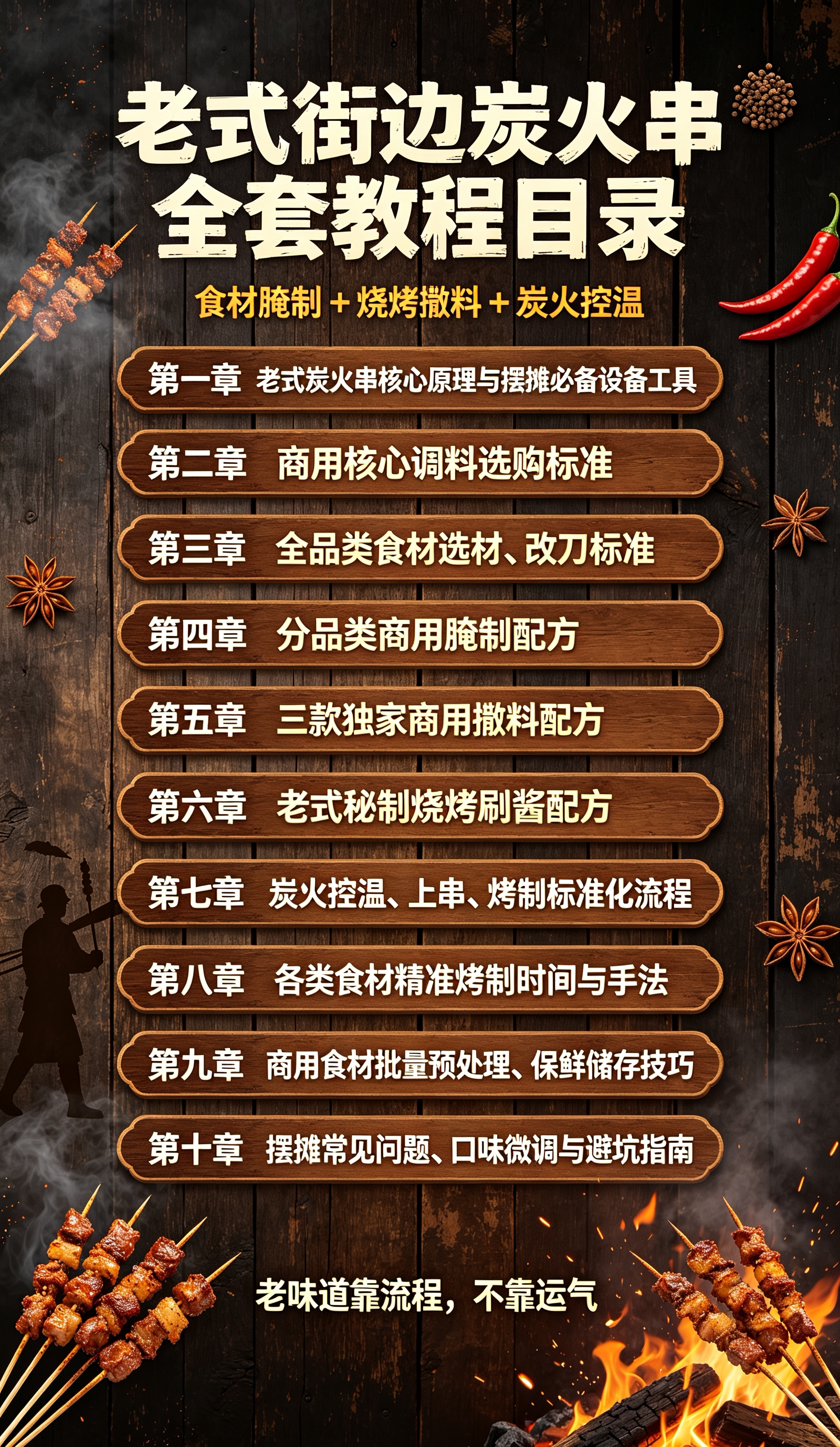 图片[2]-L67894老式街边炭火串全套教程，食材腌制 + 烧烤撒料配方，烟火味十足-简创库网