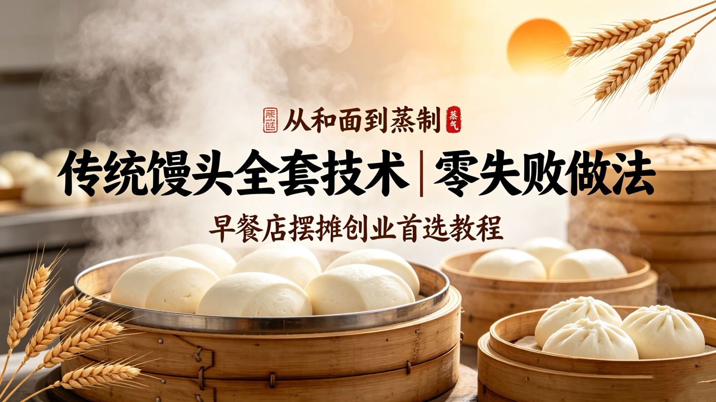L47282传统馒头全套技术|零失败做法 早餐店摆摊创业首选教程-简创库网