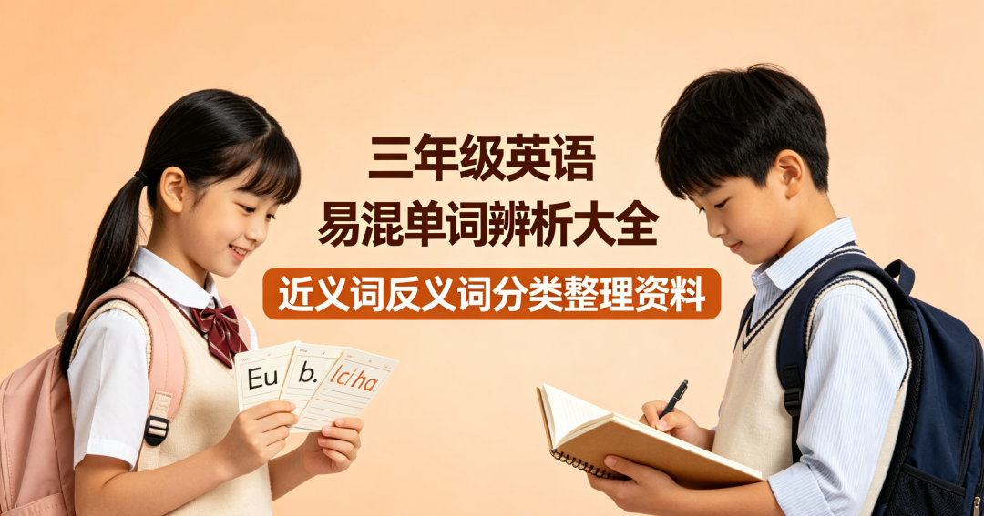 H9888三年级英语易混单词辨析大全 近义词反义词分类整理资料-简创库网