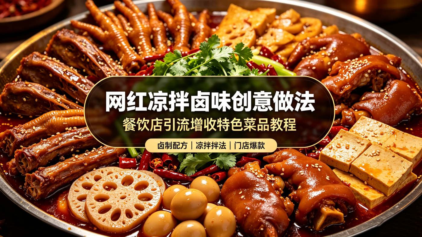 L37979网红凉拌卤味创意做法 餐饮店引流增收特色菜品教程 -简创库网