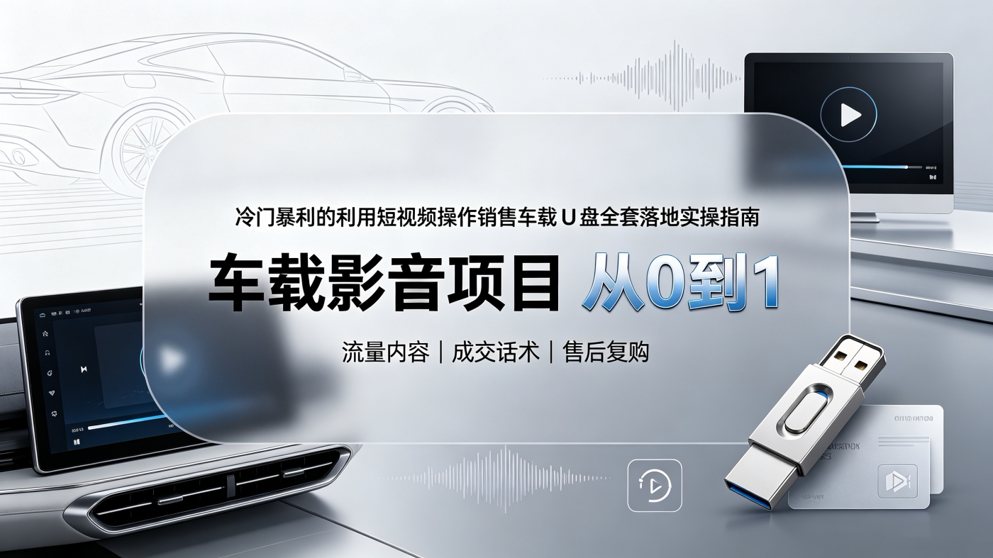 M65804利用短视频操作销售车载 U 盘全套落地实操手册教程-简创库网