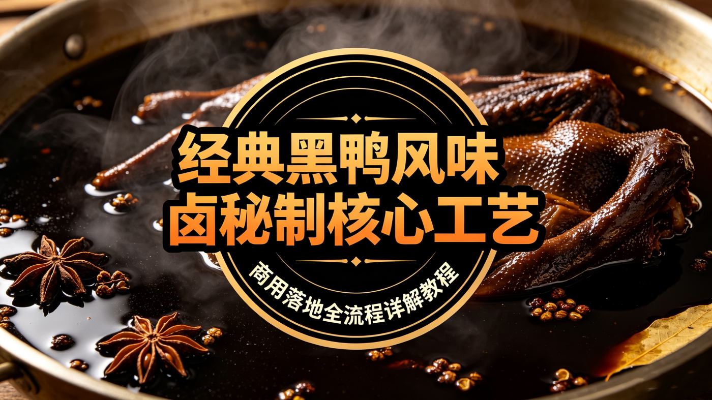 L37973经典黑鸭风味卤秘制核心工艺 商用落地全流程详解教程-简创库网