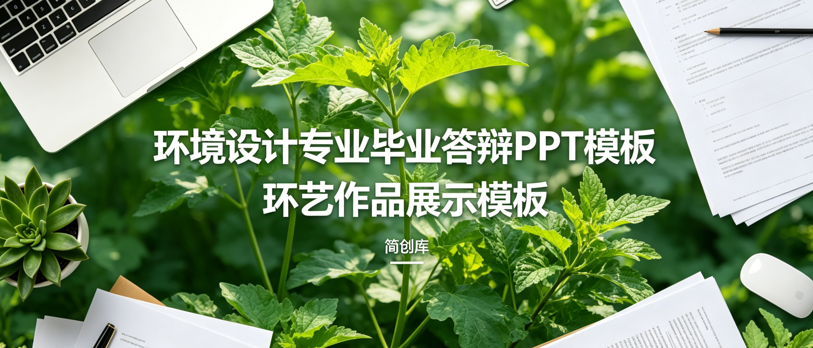 D2117环境设计专业毕业答辩PPT模板 环艺作品展示模板-简创库网