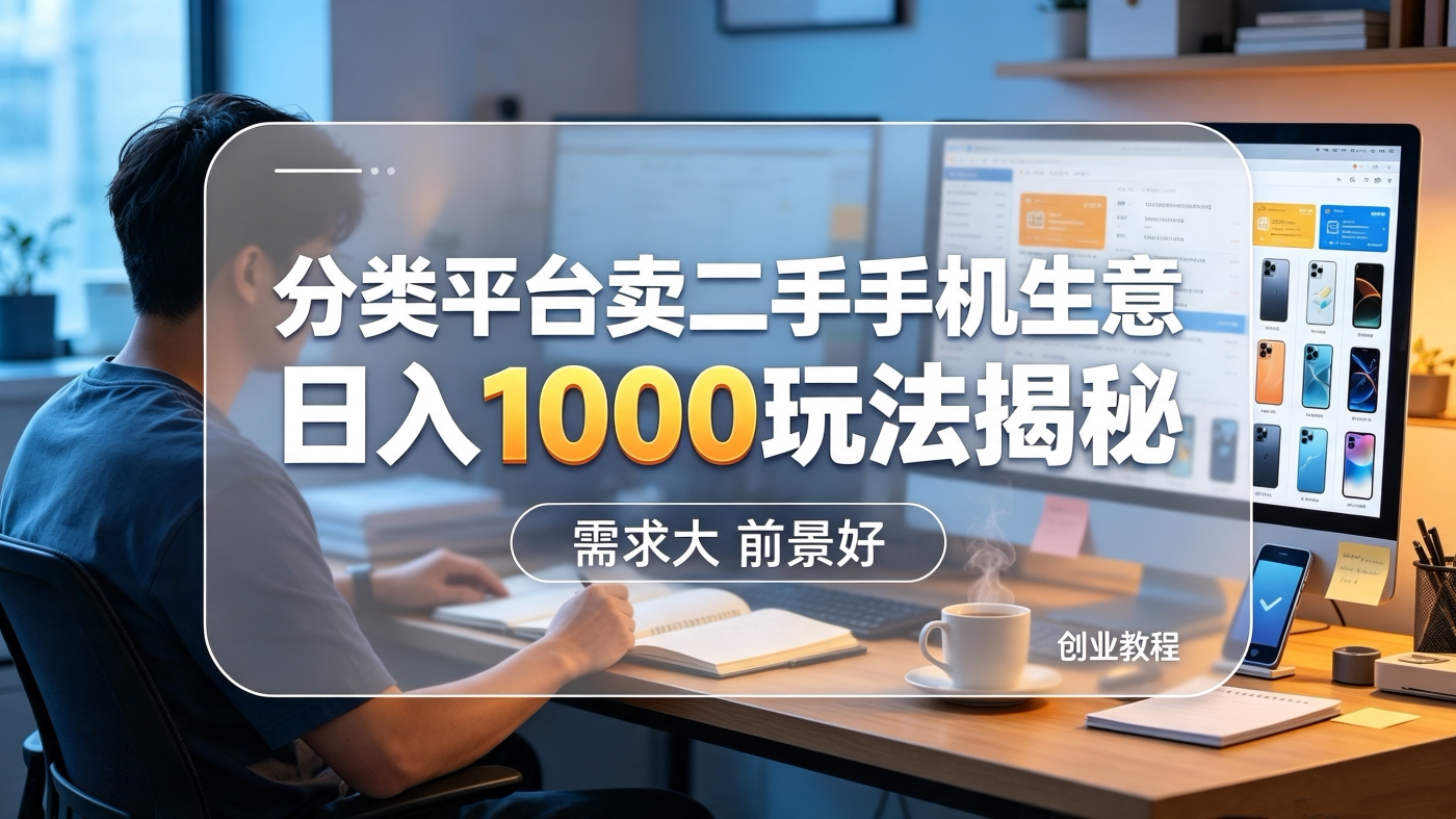 图片[1]-M658125分类平台卖二手手机生意日1000玩法揭秘【需求大前景好】-简创库网