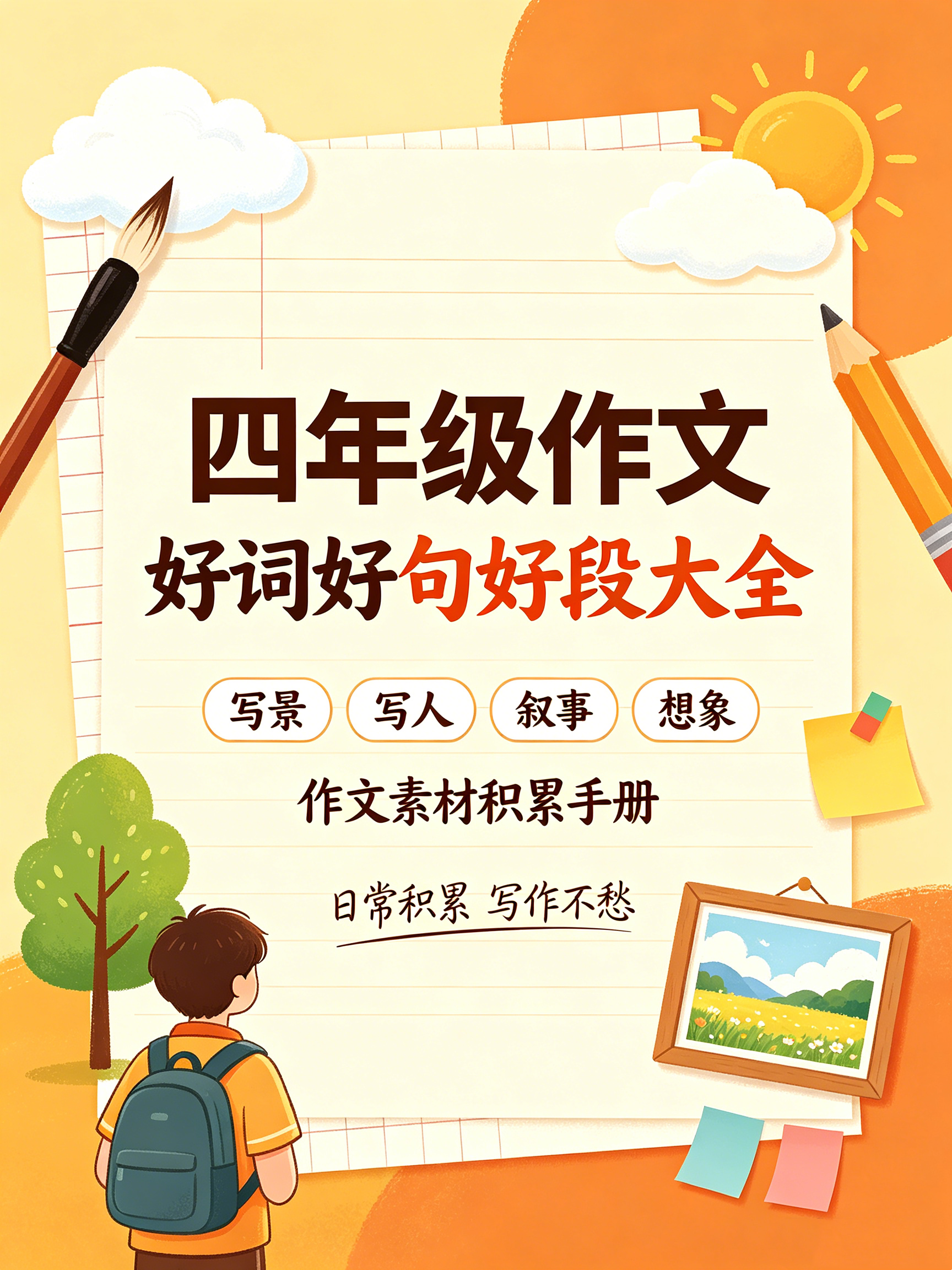 I25132四年级作文好词好句好段大全 写景写人叙事想象作文素材积累手册-简创库网