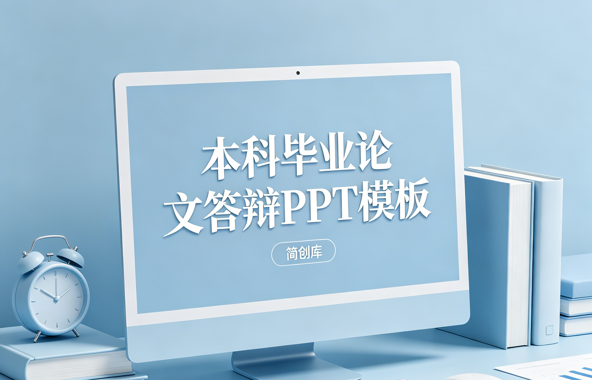 D2101本科毕业论文答辩PPT模板 极简高级免费套用【通用型】-简创库网
