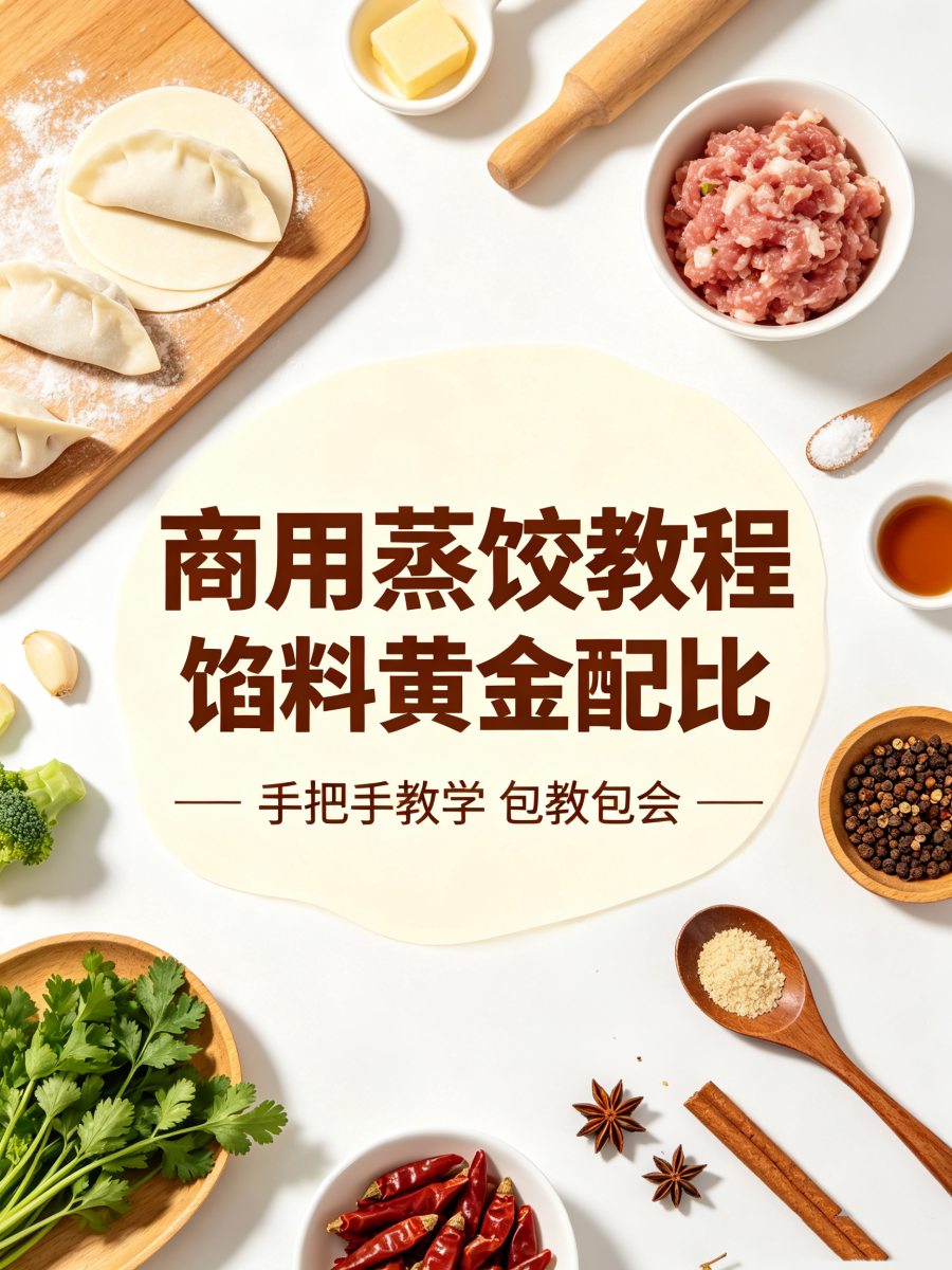L47285 商用蒸饺教程|馅料黄金配比 手把手教学包教包会-简创库网