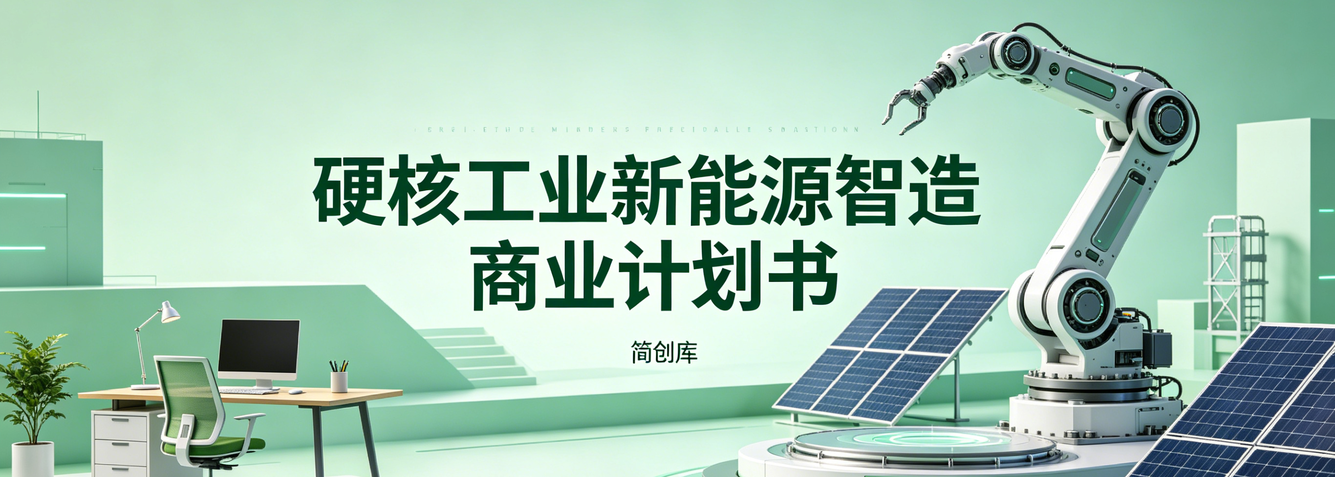 C1133新能源浅绿色工业智造商业计划PPT模板 硬核专业项目招商融资商业计划书-简创库网