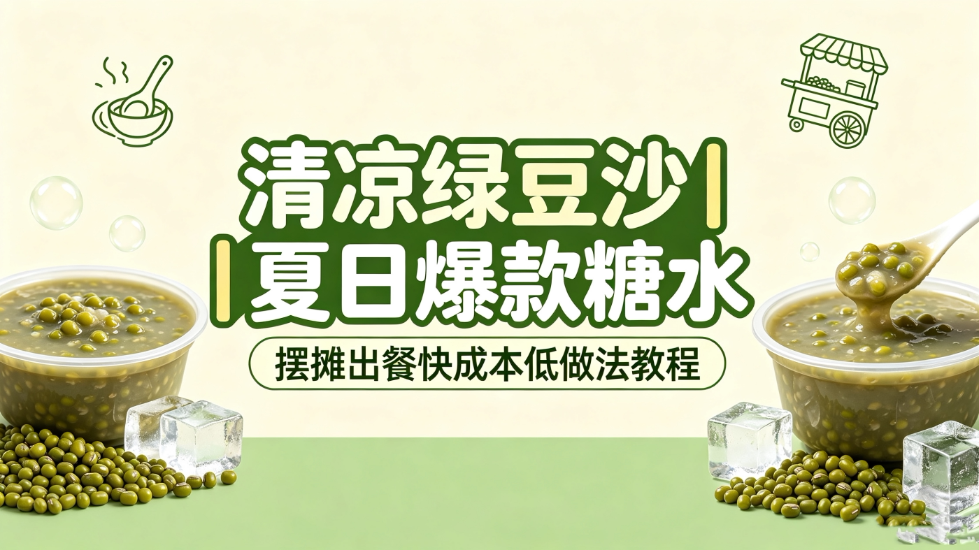 L85953清凉绿豆沙|夏日爆款糖水 摆摊出餐快成本低做法教程-简创库网
