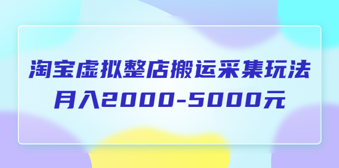 图片[1]-淘宝虚拟整店搬运采集玩法教程：月入2000-5000元（整套视频教程）-暗冰资源网