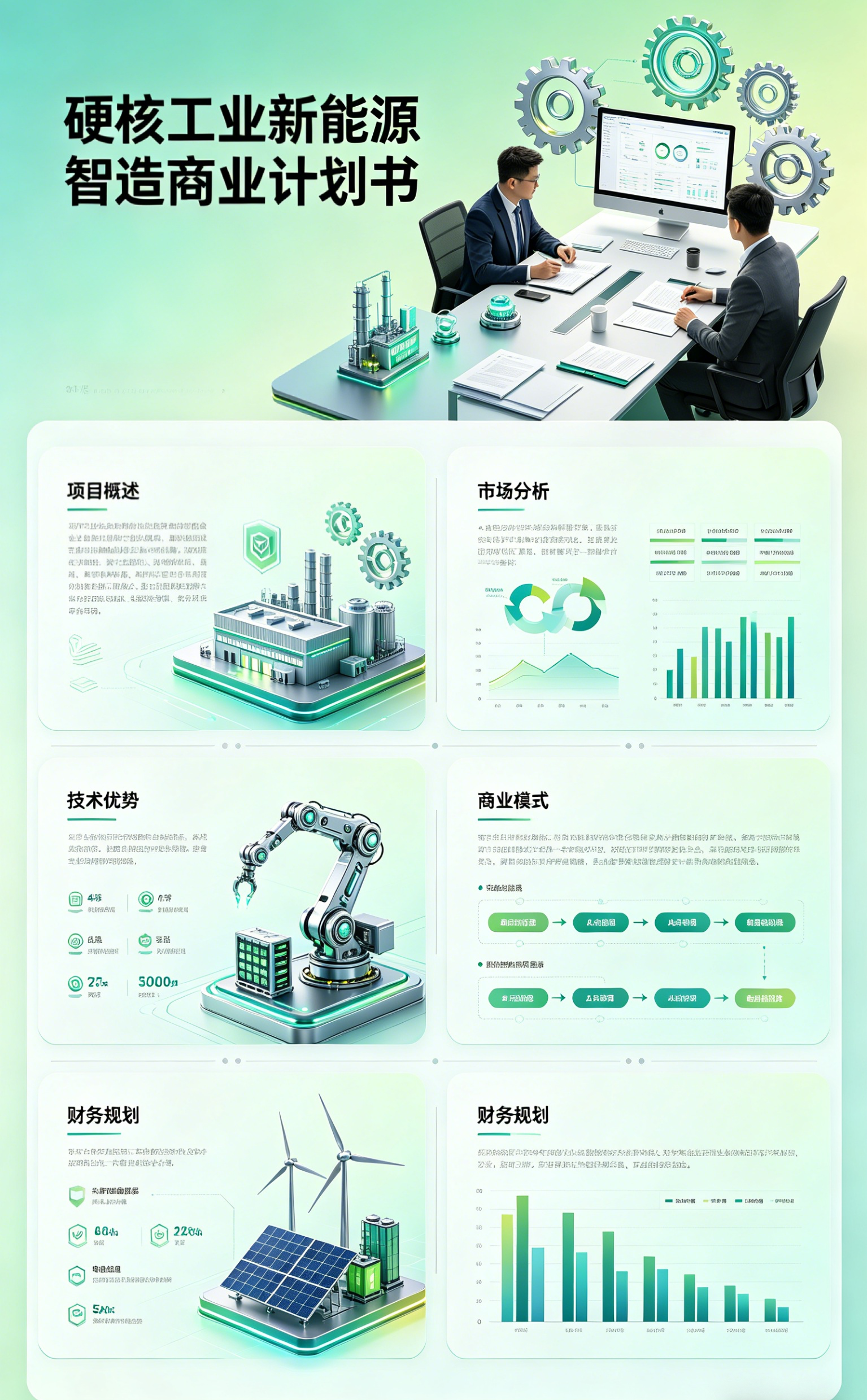 图片[2]-C1133新能源浅绿色工业智造商业计划PPT模板 硬核专业项目招商融资商业计划书-简创库网