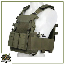 Uncle Hulu wargame tactical vest laser cut molle front accessory bag triple clip bag elastic waistband