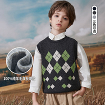 Childrens clothing 2020 autumn and winter new boys sweater vest Childrens sweater jacket large childrens round neck wool vest