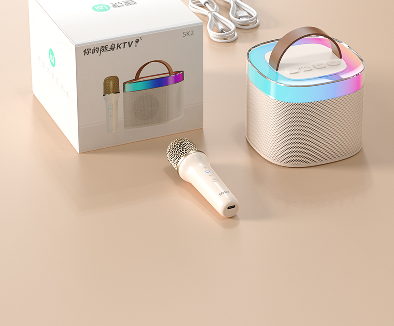 索爱SK2便携唱歌k歌话筒音响麦克风蓝牙无线儿童家用家庭ktv一体